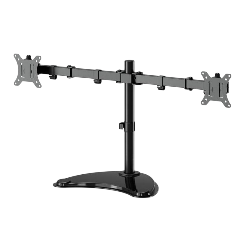 Table/desk stand for 2 monitors Gembird MS-D2ST-02, 13"-32", max.8kg, VESA: 75x75, 100x100