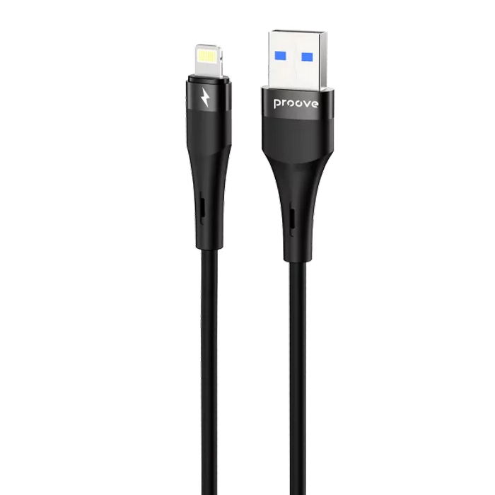 Cablu USB (Lightning), Proove Light Silicone Plus 2.4A (1m), Black