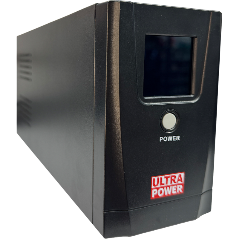 UPS Ultra Power UPS650MC 650VA//360W (3 steps of AVR, CPU controlled) LCD display, 2*Schuko sockets, metal case