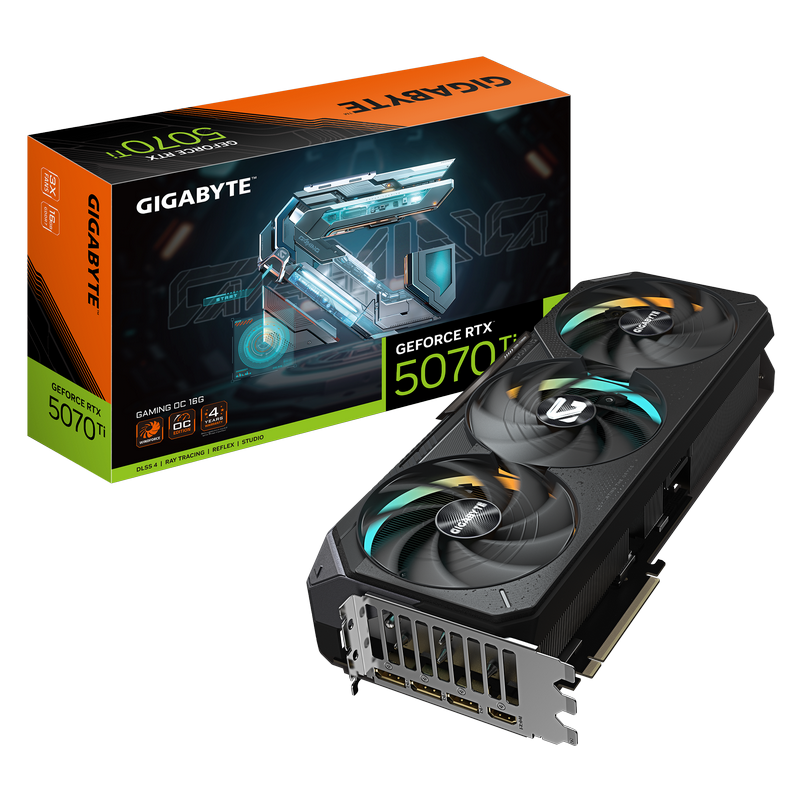 VGA Gigabyte RTX5070Ti 16GB GDDR7 Gaming OC (GV-N507TGAMING ОС-16GD)