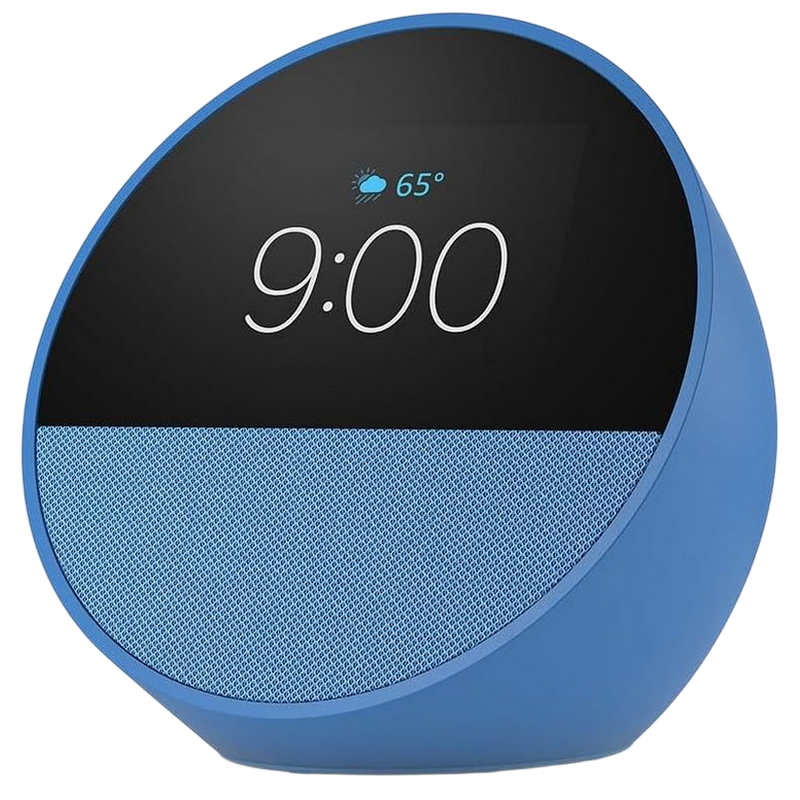 Amazon Echo Spot Smart Alarm Clock with Alexa (2024), Ocean Blue