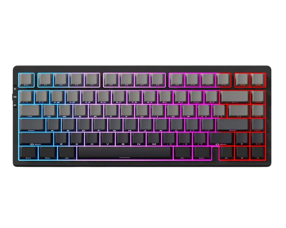 Gaming Wireless Keyboard MCHOSE G75 Pro, Mechanical, 75% Layout, Matcha Latte SW V2, PBT Double Shot, Cherry Profile, Gasket Mount, 8000mAh, EN, Black