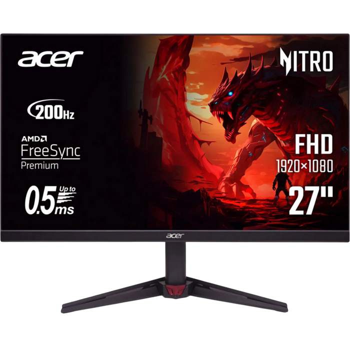 27" ACER Nitro VG270X1bmiipx Black, IPS, 1920x1080, 200Hz. FreeSync, 1msVRB, 300cd, DCR100mil:1, HDR10, HDMI+DP, Spkrs