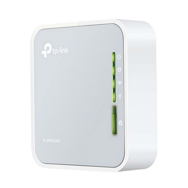 Travel Wi-Fi AC Dual Band TP-LINK Router "TL-WR902AC", 750Mbps, 1xWAN/LAN, MicroUSB, USB2.0 for Modem or Storage