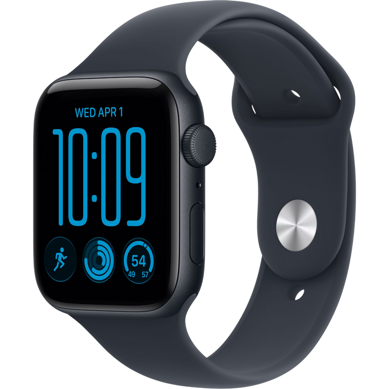 Apple Watch SE 3 44mm Aluminum Case with Navy Blue Sport Band - M/L MJL94 GPS, Midnight