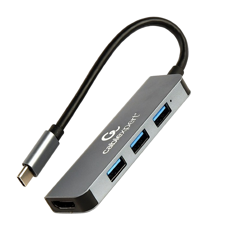 Docking Station Gembird A-CM-COMBO2-01, 3xUSB 3.2, HDMI, Metal housing