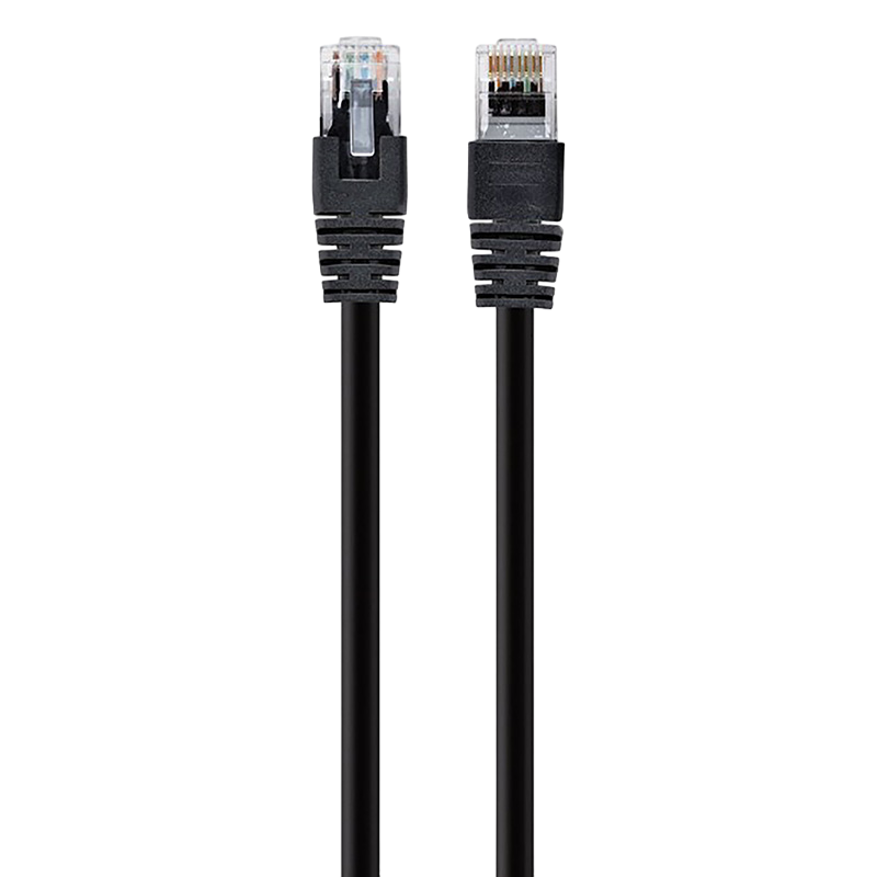 1 m, Patch Cord Black, PP12-1M/BK, Cat.5E, Cablexpert, molded strain relief 50u" plugs