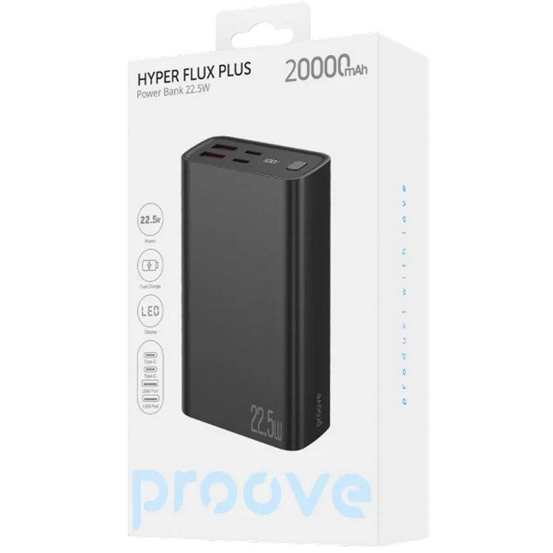 Power Bank 20000mAh Proove Hyper Flux 22.5W, Black