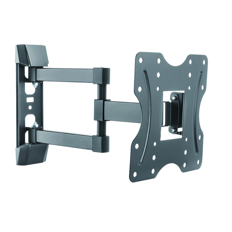 Wall Mount Gembird "WM-42ST-02" Black 23"-42", max.30kg, VESA mm: up 200 x 200, Wall distance: 56 ~ 415mm, +3° ~ -10°, +90° ~ -90°