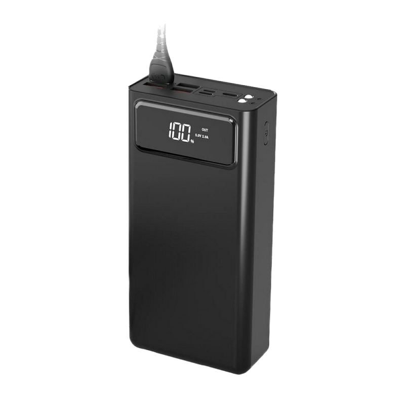Power Bank XO 50000 mAh with digital display, PR125 Black (3input 4 output)