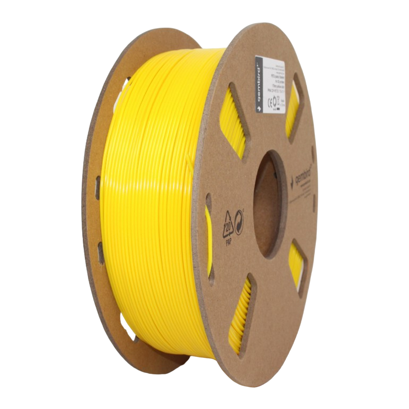 PETG 1.75 mm, Gembird Yellow Filament, 1 kg, 3DP-PETG1.75-01-Y
