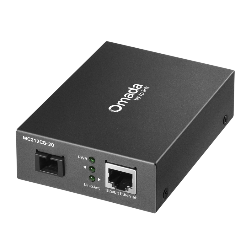 1000MB RJ45 to 1000M SC fiber Converter MC212CS-20, Send: 1310nm, Receive: 1550nm, Up to 20km (replacing FC311B-20)