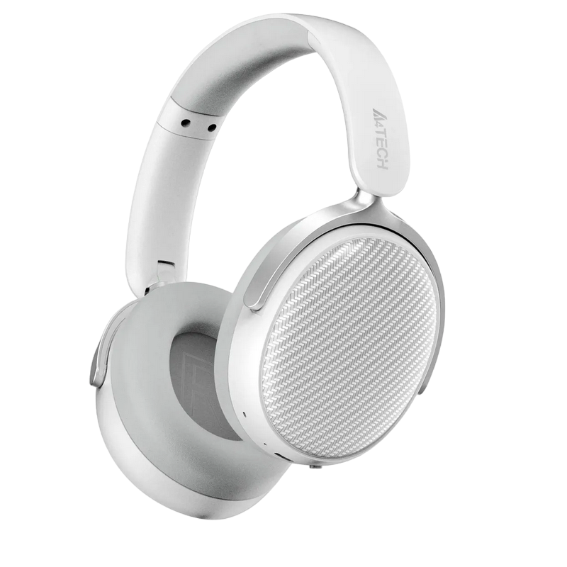 Wireless Headset A4tech BH350C, 40 mm driver, 32 Ohm, 100db, 50h, Foldable, ENC Omni-Directional MIC, Leather Ear Pads, BT 5.3, White