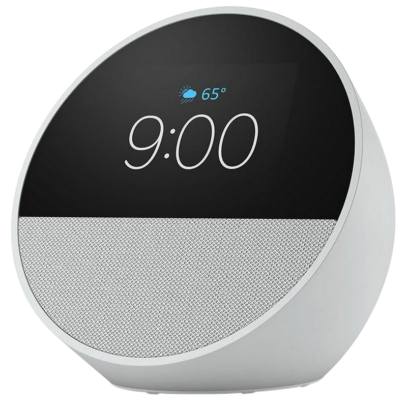 Amazon Echo Spot Smart Alarm Clock with Alexa (2024), Glacier White