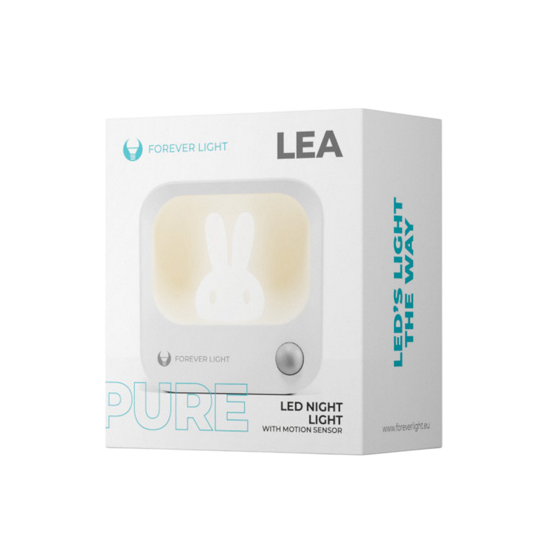 LED BUNNY Night Lamp PURE FLC-10 LEA PIR white 500mAh Forever Light, White