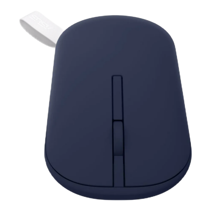 Wireless Mouse Asus MD100, 800-1600 dpi, 3 buttons, Ambidextrous, 56g, Silent, 1xAA, 2.4Ghz+BT, Blue
