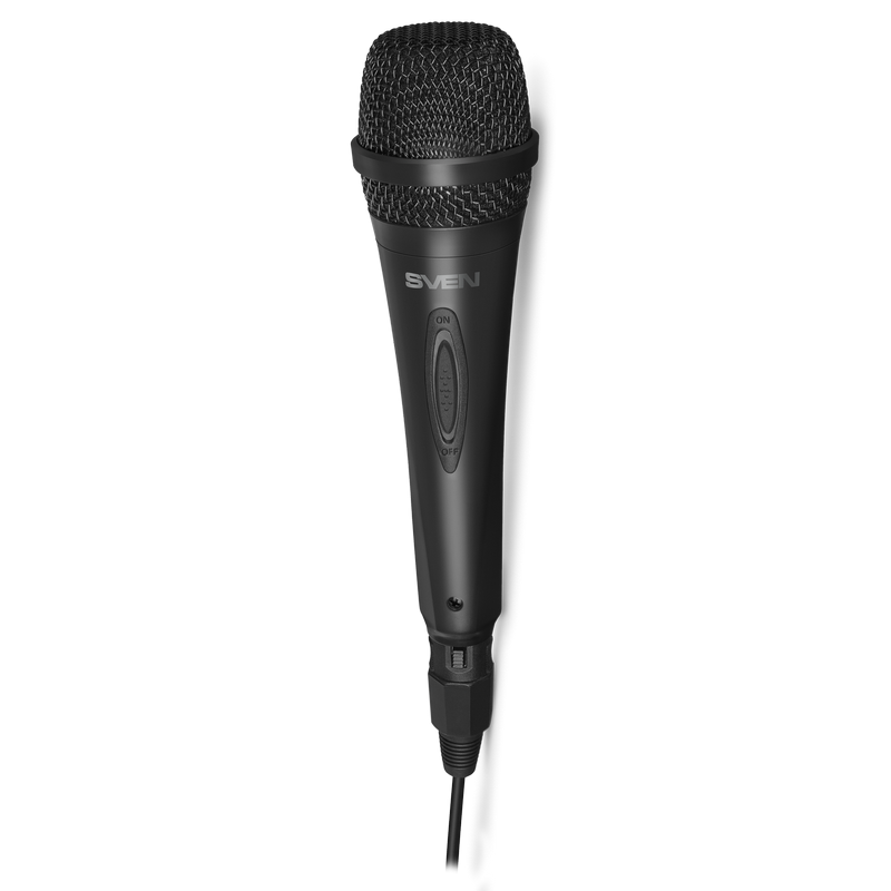 Microphone SVEN "MK-130", Black (wired, dynamic, plastic, cable 3.0 m, 6.3mm Jack, cardioid)