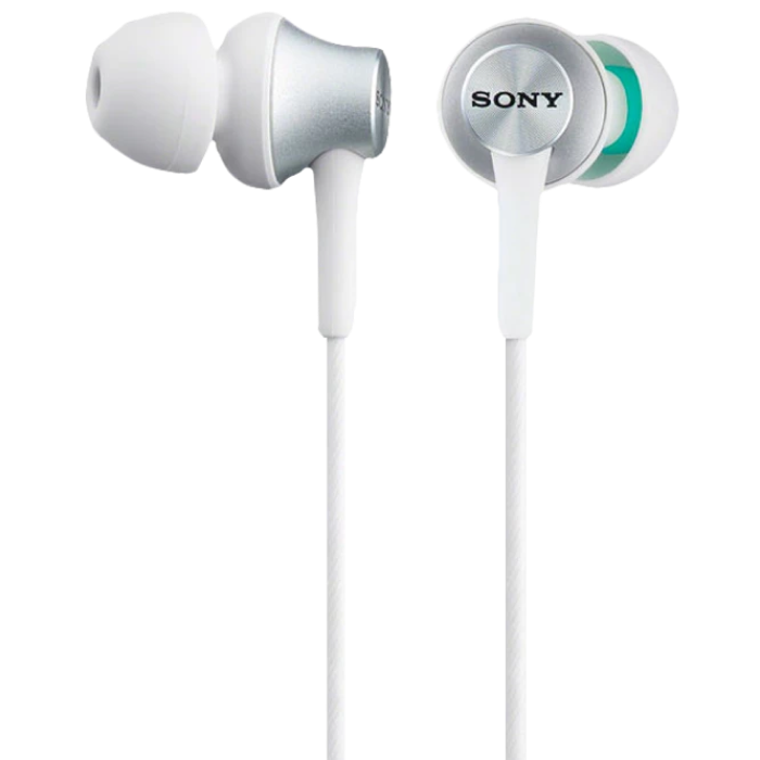 Earphones SONY MDR-EX110AP, Mic on cable, 4pin 3.5mm jack L-shaped, Cable: 1.2m White