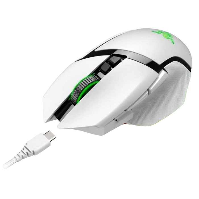 Gaming Wireless Mouse Razer Basilisk V3 Pro, 30к dpi,11 buttons, 70G, 750IPS , Opt.SW, 112g, On-Board Memory, HyperScroll, RGB, 2.4Ghz+BT, White