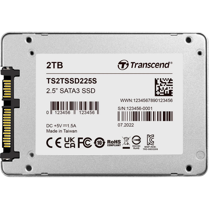 2.5" SATA SSD 2.0TB Transcend SSD225S [R/W:560/500MB/s, 55K/80K IOPS, 720 TBW, 3DTLC]