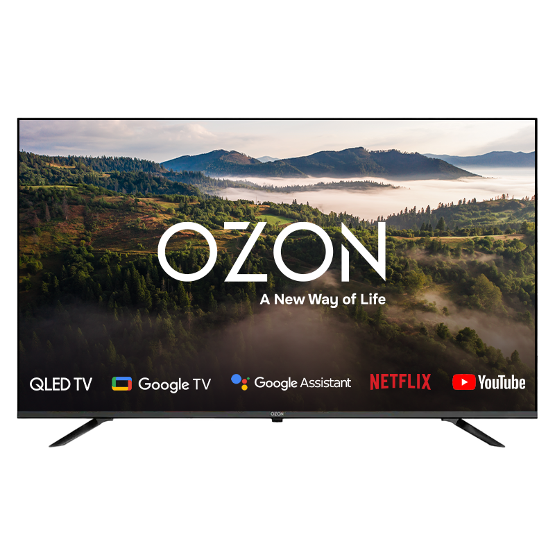 58" LED SMART TV OZON U58QN8500S, QLED, 4K UHD, Google TV, Black