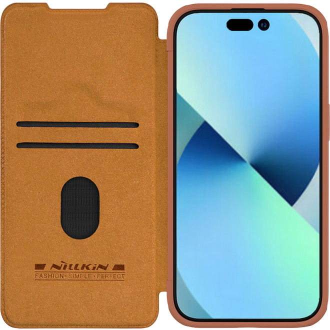 Nillkin Apple iPhone 15 Plus, Qin Pro Brown