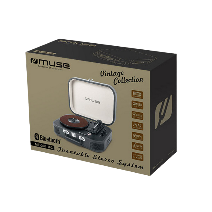 Vinyl Turntable MUSE MT-201 GLD, Black
