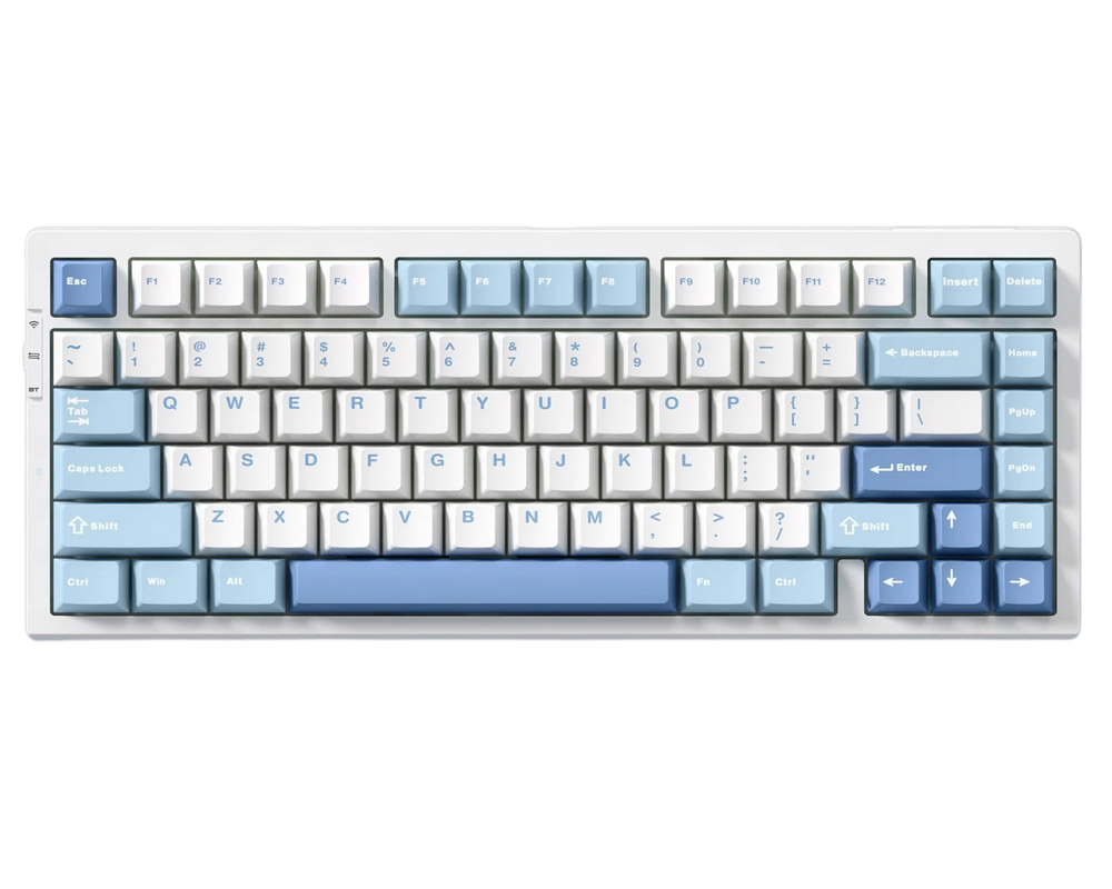 Gaming Wireless Keyboard MCHOSE G75 Pro, Mechanical, 75% Layout, Cabbage Tofu SW V2, PBT Double Shot, Cherry Profile, Gasket Mount, 8000mAh, EN, Blue