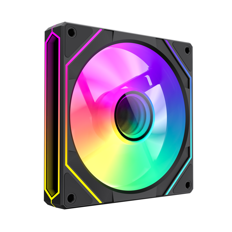 PC Case Fan GAMEMAX FN12A-S8I, 120mm, ARGB, 24 LED, 9 blades, PWM, <31.21dB, 44.35 CFM, 800-1600RPM, Hydro Bearing, 4pin(M/F), Black