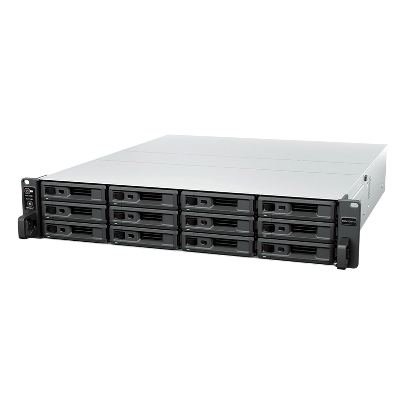 SYNOLOGY "RS2423RP+II",12-bay, 4-core AMD Ryzen 3.35-3.6Ghz, 8Gb*1+1Slot, 1x10GbE, 2x1GbE, PCIe, 2xPSU