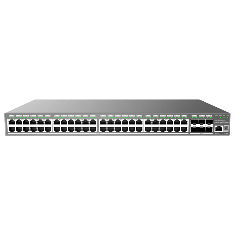 48-Port Gigabit L2++ Managed PoE+ Switch Grandstream "GWN7806PL Pro", 48xPoE+ ports, 6xSFP+, Stackable, 400W Budget, Console Port