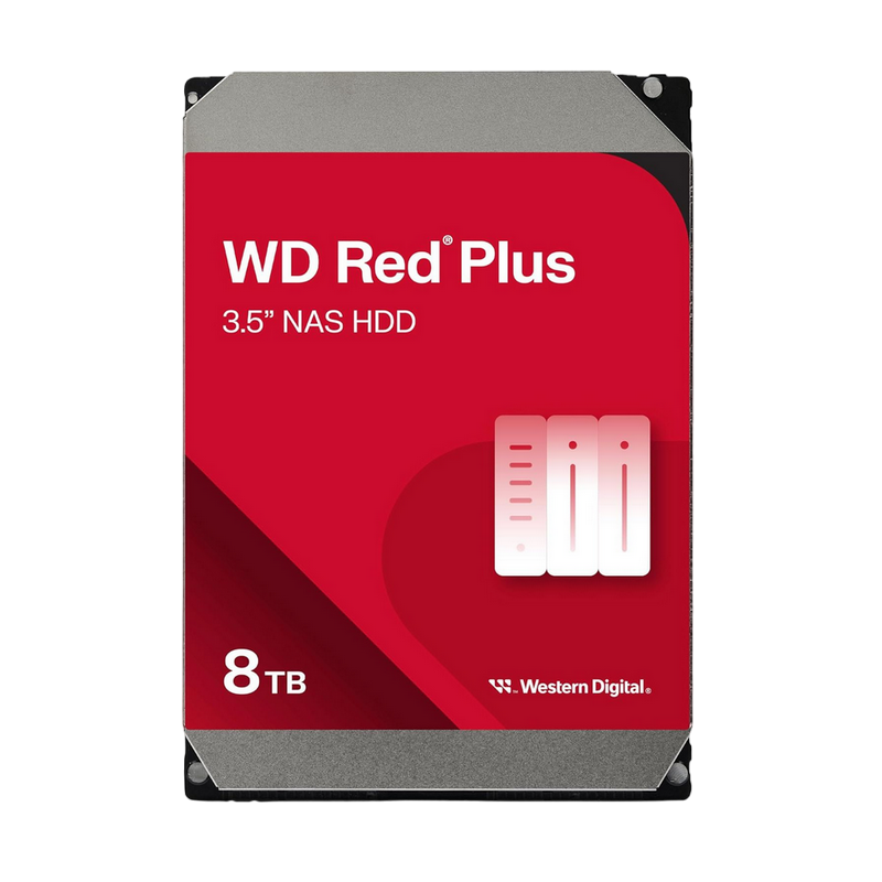 3.5" HDD 8.0TB-SATA-256MB Western Digital "Red Plus (WD80EFPX)", NAS, 24/7, CMR
