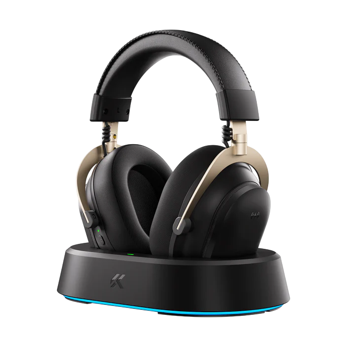 Gaming Wireless Headset MCHOSE V9 Turbo, Black/Gold