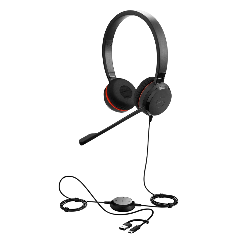 Headset Jabra Evolve 30 II, Stereo MS, USB C/A adapter, Black