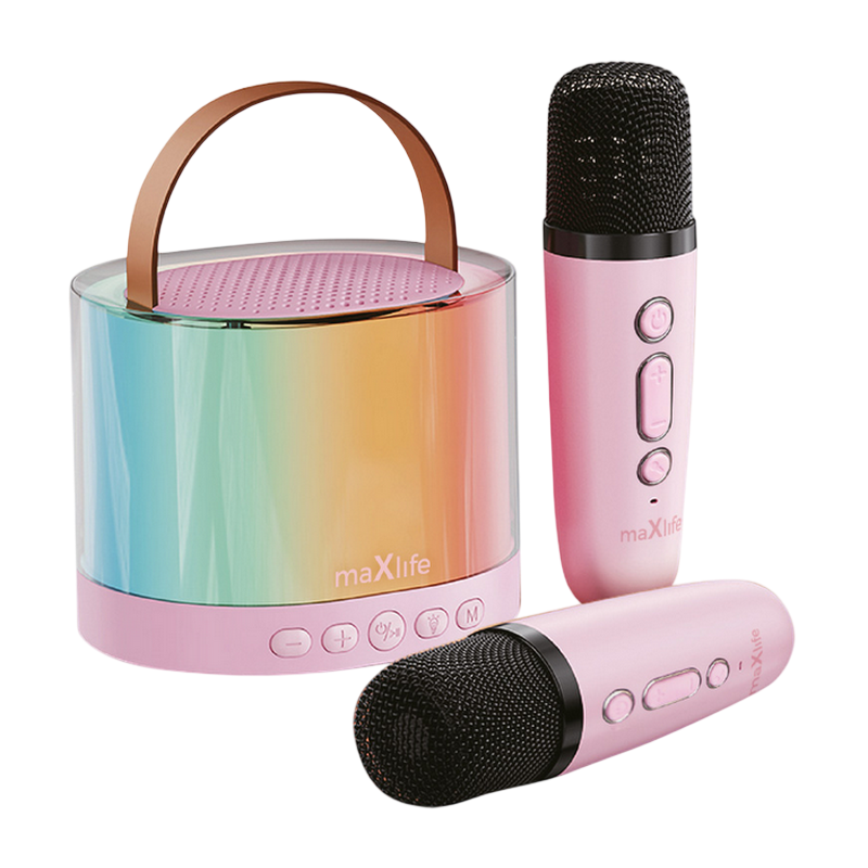 Microphone Karaoke cu Boxa BT Maxlife MXKS-200, Pink
