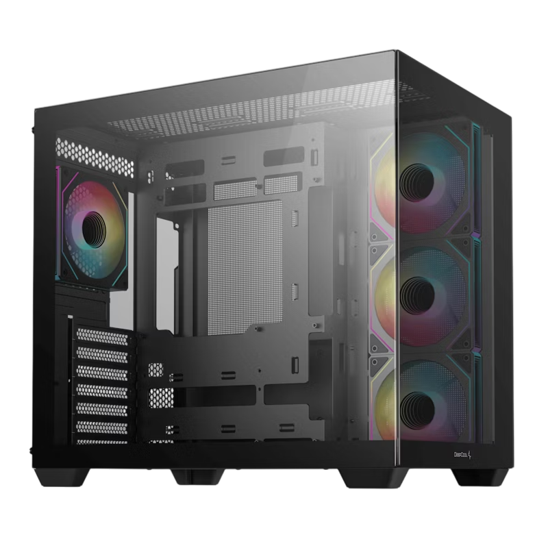Case ATX Deepcool CG530 4F, w/o PSU, 4x120mm ARGB fans, 2xUSB3.0, USB-C, Front & Side Tempered Glass, Dual-Chamber design, DF, 2x2.5", 2x3.5", Black
