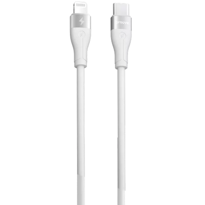 Cablu Type-C (Lightning), Proove Soft Silicone 27W (2m), White