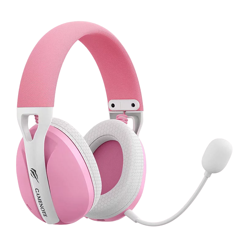 Gaming Wireless Headset Havit Fuxi-H1, 40mm driver, 20-20kHz, 17 Ohm, 106dB, 177g, 24h, 3.5mm+BT+2.4Ghz, Pink