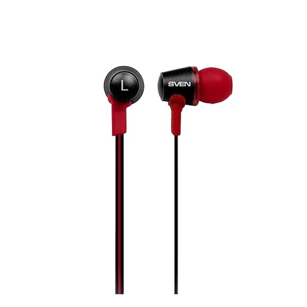 Earphones SVEN E-190M, Black, with Microphone, 4pin 3.5mm mini-jack, cable 1.2m