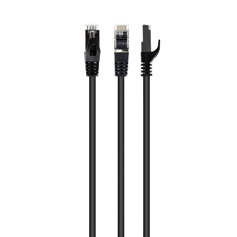 Cat.6A SFTP 0.5m, Black, Copper, PP6A-LSZHCU-BK-0.5M, Cablexpert, Low Smoke Zero Halogen (LSZH)