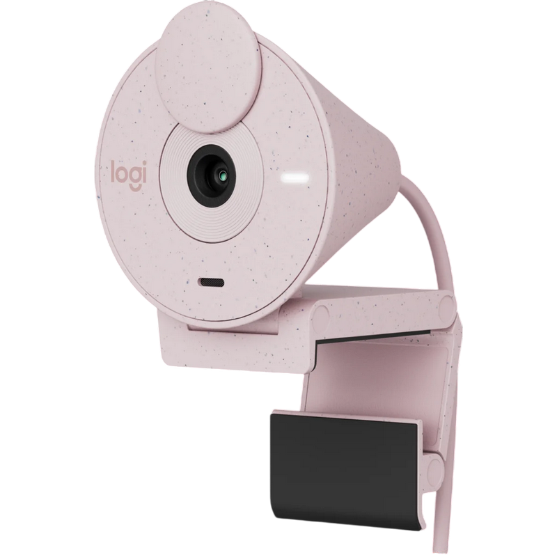 Camera Logitech BRIO 300, 1080p/30fps, FoV 70°, 2MP, Fixed Focus, Shutter, 1.5m, Type C, Rose