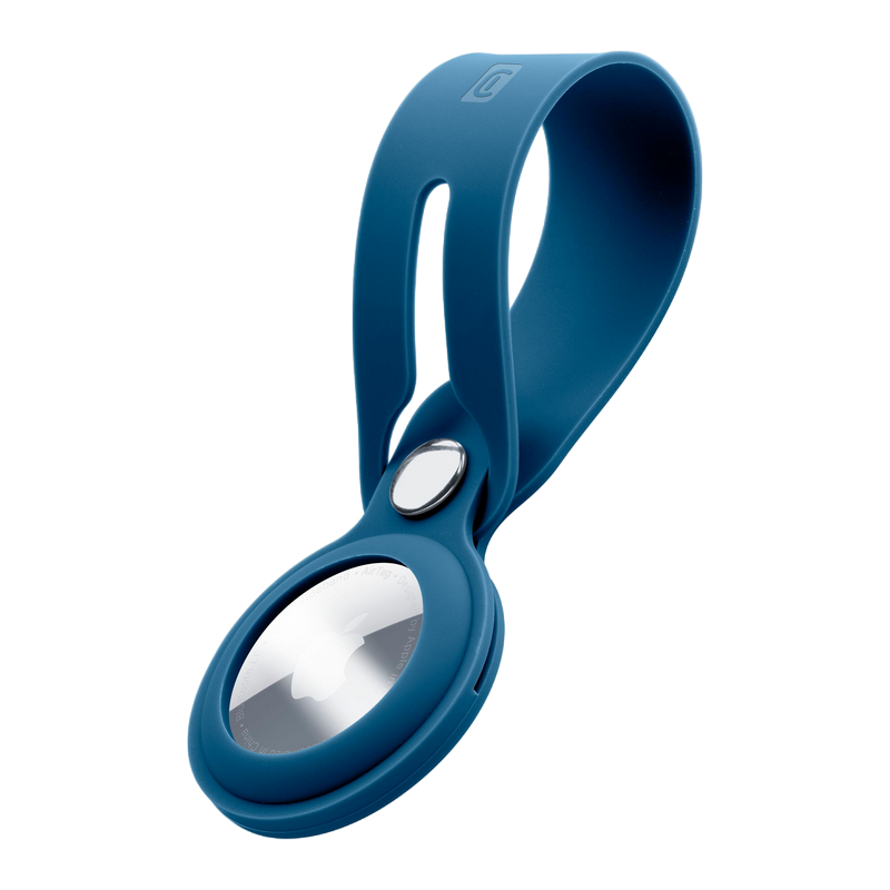 Cellular Apple Airtag, Silicone strap with hook, Blue