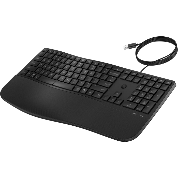 Keyboard HP 480 Comfort wired, Full size, 3-zone layout, 23 prog.keys, 1,5m Cable, USB-A, EN/RU, Black