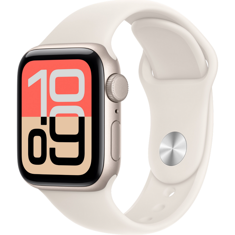 Apple Watch SE 3 40mm Aluminum Case with Starlight Sport Band - M/L MEH54 GPS, Starlight