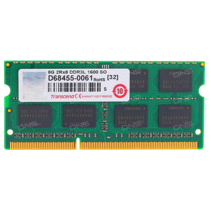 8GB DDR3 1600MHz SODIMM 204pin Transcend PC12800, CL11, 1.35V