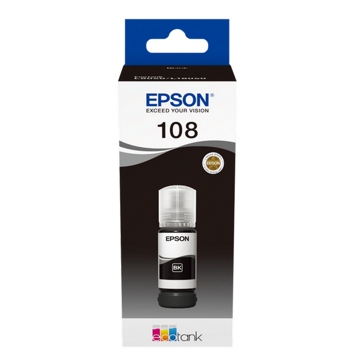 Ink Epson C13T09C14A, 108 EcoTank Black ink bottle