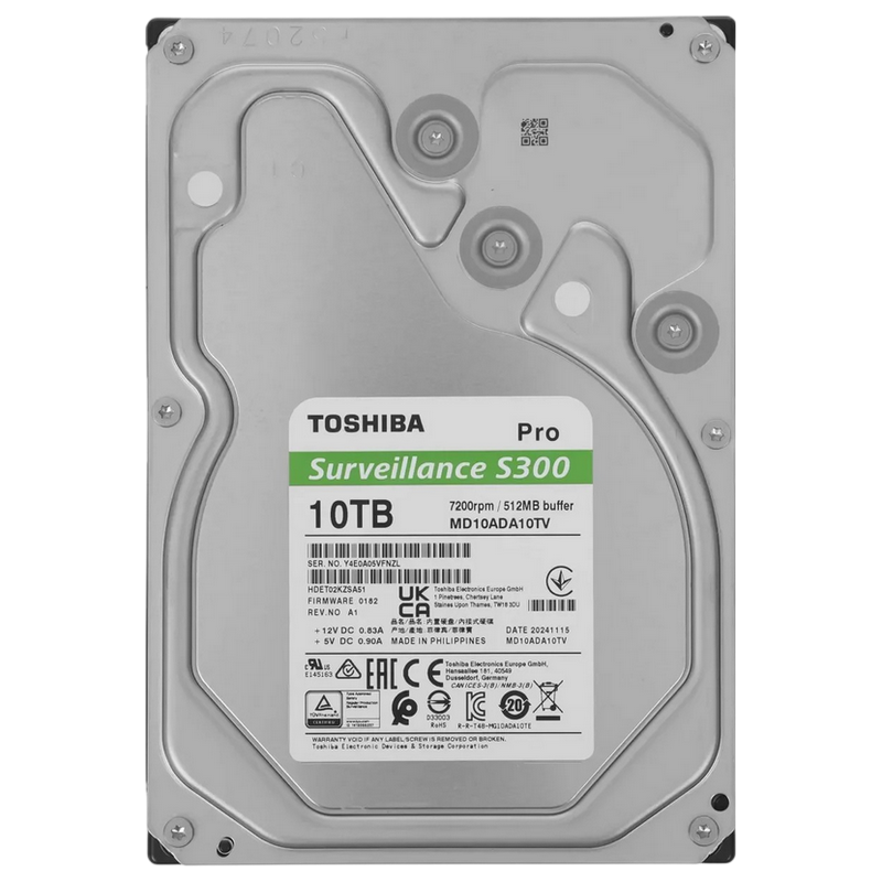 3.5" HDD 10.0TB-SATA-512MB Toshiba S300 Pro Surveillance (MD10ADA10TV), Surveillance, 24/7, CMR, 7200rpm, 1.2M (MTTF)