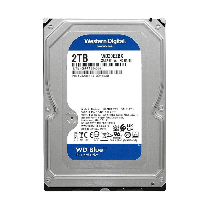3.5" HDD 2.0TB -SATA-256MB Western Digital "Blue (WD20EZBX)"
