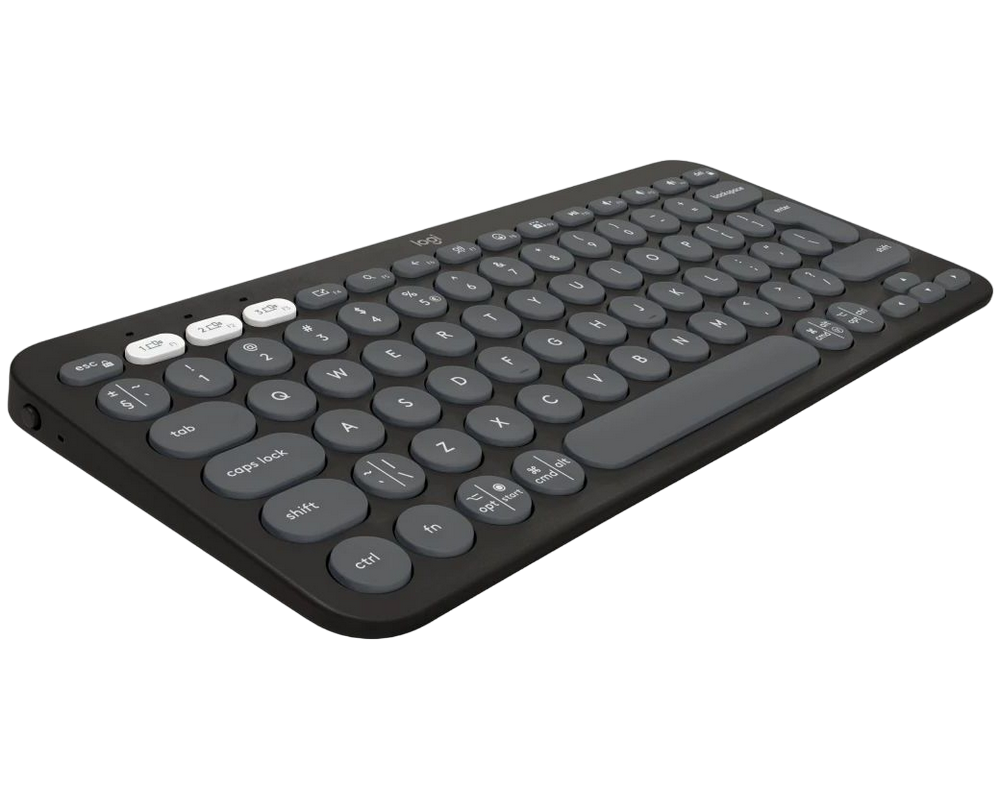 Wireless Keyboard & Mouse Logitech Pebble 2 Combo, Compact, Low-profile, Multi-Device, 4000dpi, 3 buttons, 2xAAA/1xAA, 2.4Ghz+BT, EN, Graphite
