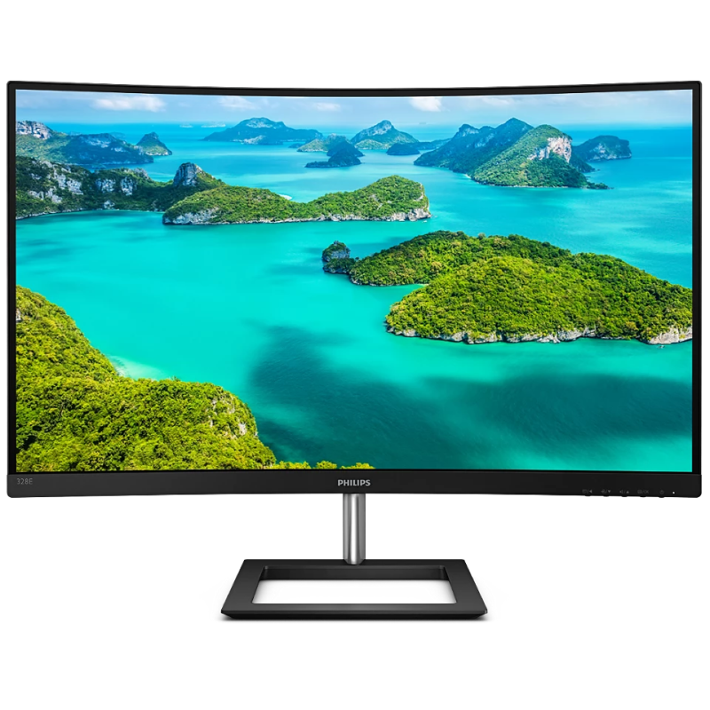 31.5" PHILIPS 328E1CA, Black, Curved-VA, 3840x2160, 60Hz, AdaptiveSync, 4ms, 250cd, HDMI+DP, Spkrs